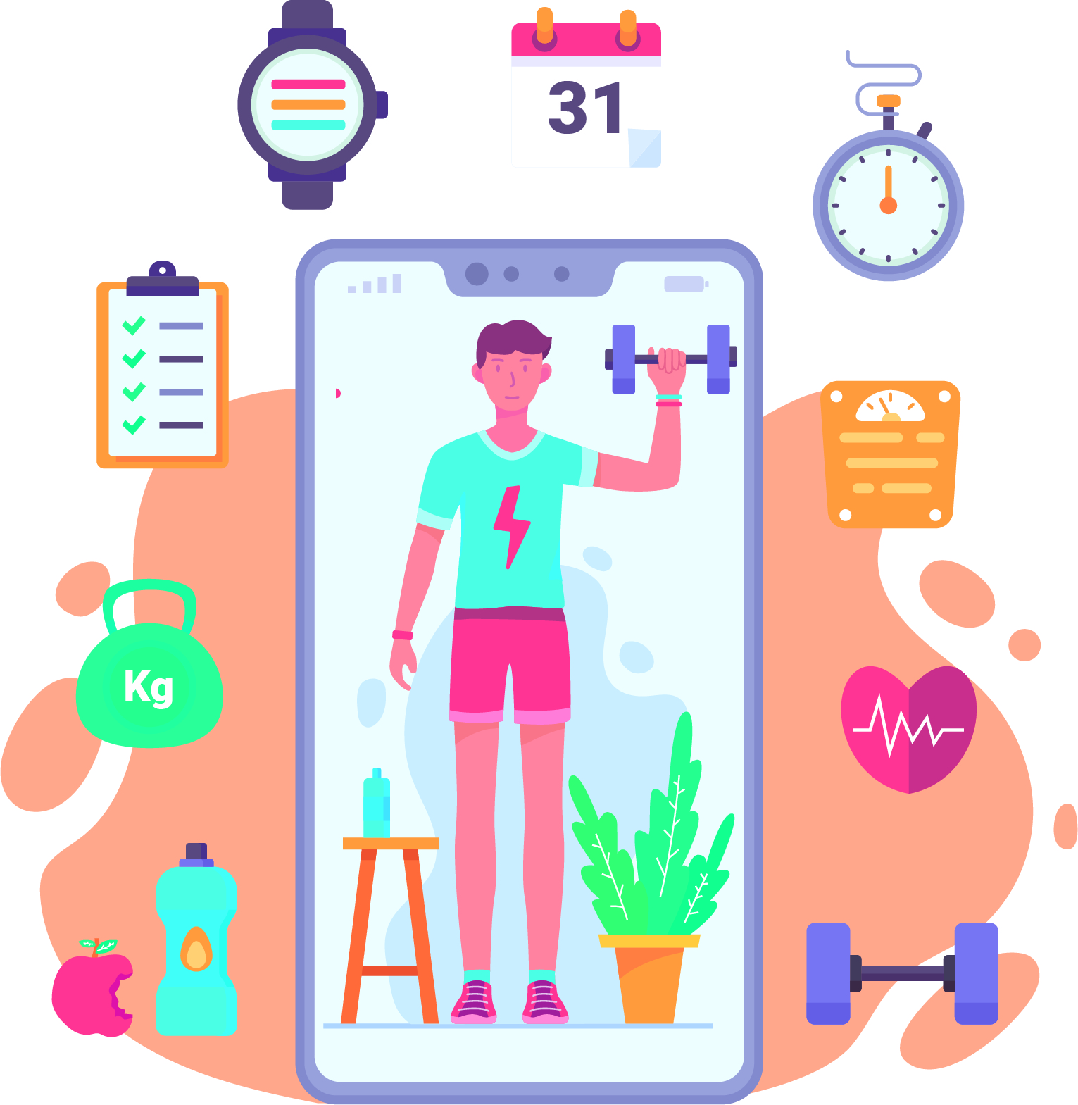 Racha gym app descriptive image